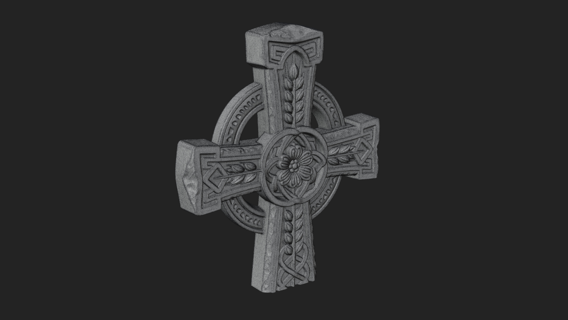 Carved Relief Wall Cross Design 118 3D Print Model 3D Model