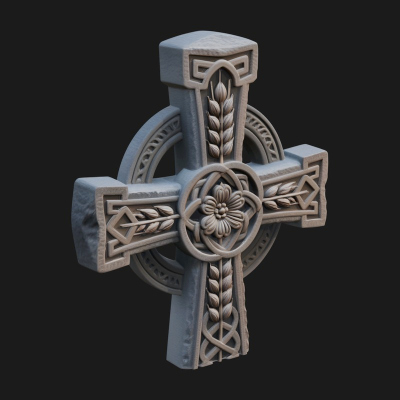 Carved Relief Wall Cross Design 118 3D Print Model