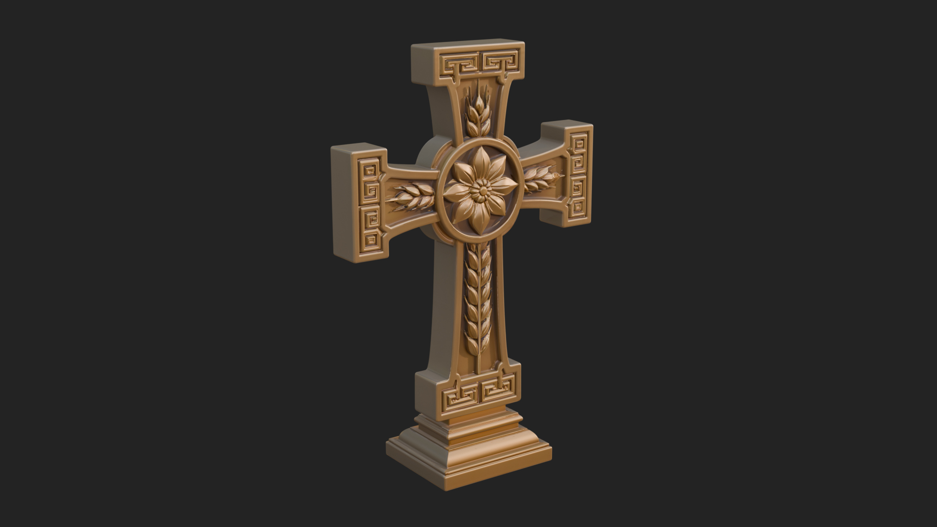 Carved Relief Wall Cross Design 119 3D Print Model 3D Model