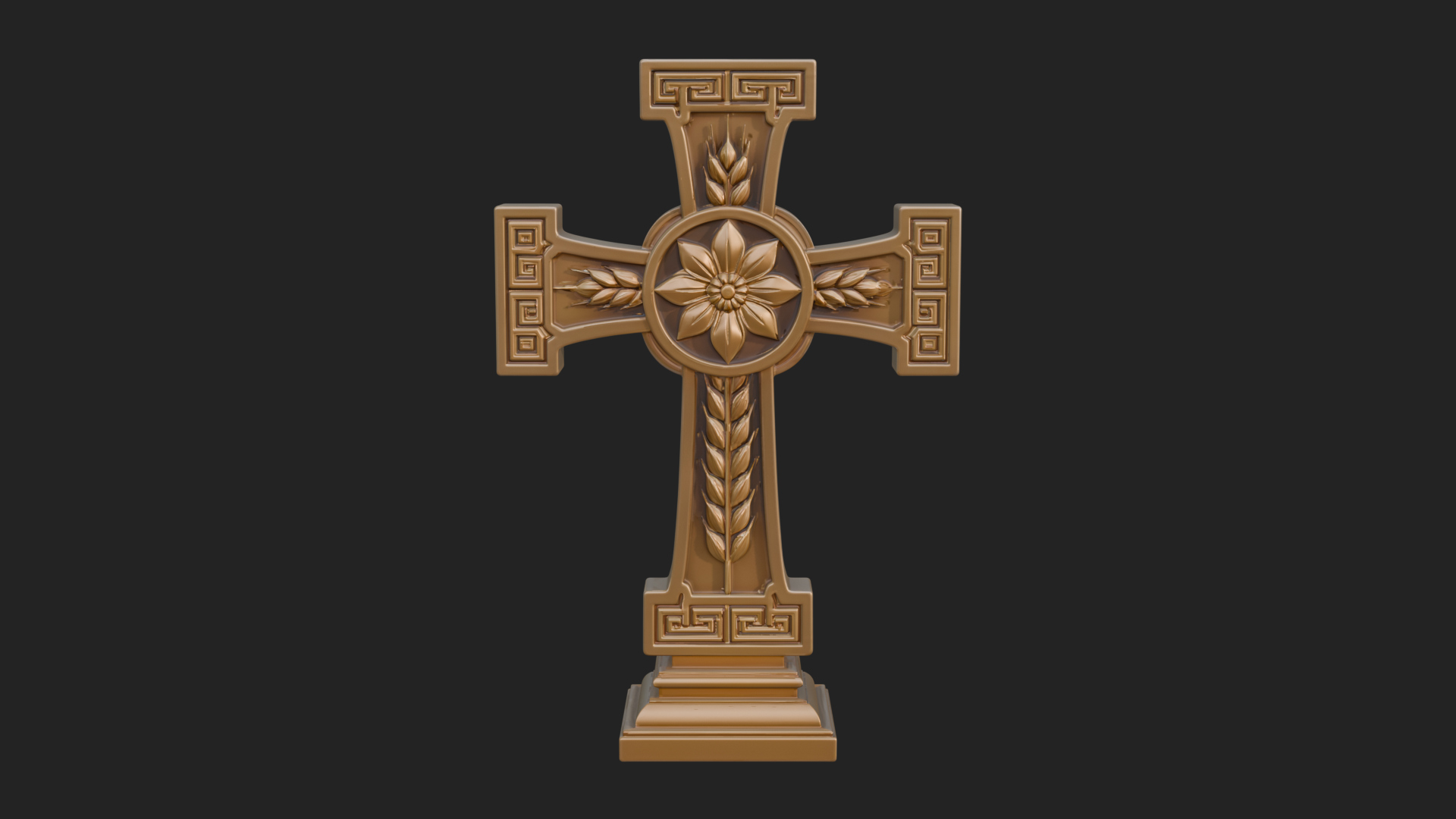 Carved Relief Wall Cross Design 119 3D Print Model 3D Model
