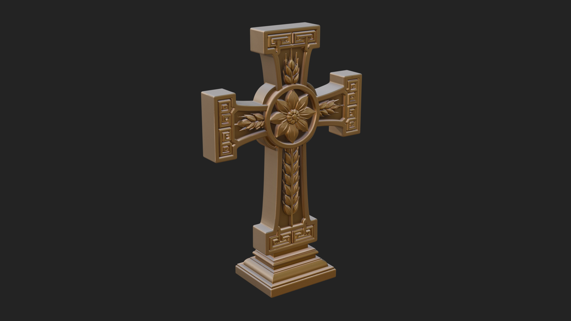 Carved Relief Wall Cross Design 119 3D Print Model 3D Model