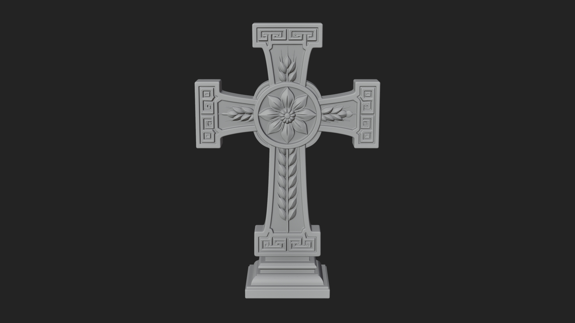 Carved Relief Wall Cross Design 119 3D Print Model 3D Model