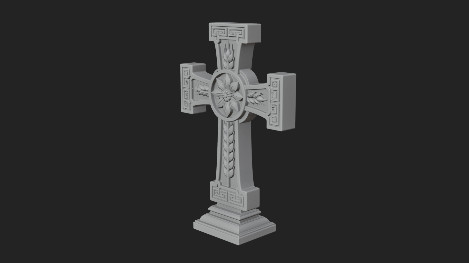 Carved Relief Wall Cross Design 119 3D Print Model 3D Model