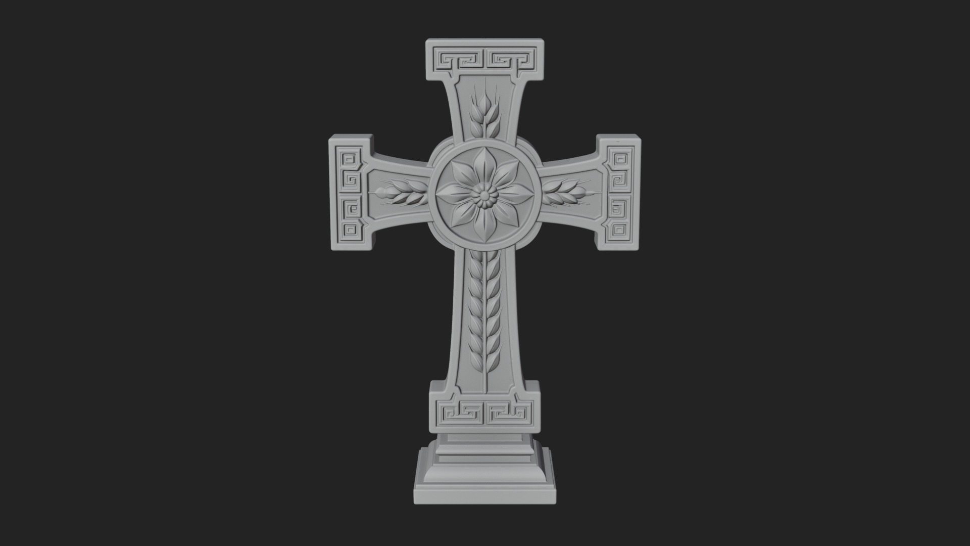 Carved Relief Wall Cross Design 119 3D Print Model 3D Model