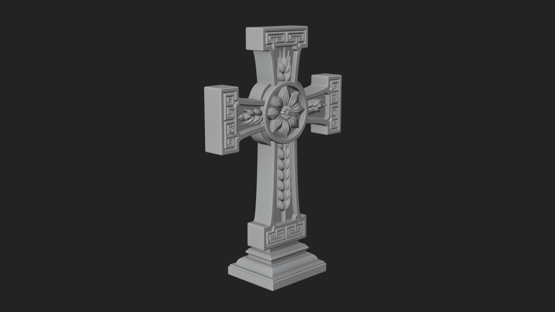 Carved Relief Wall Cross Design 119 3D Print Model 3D Model
