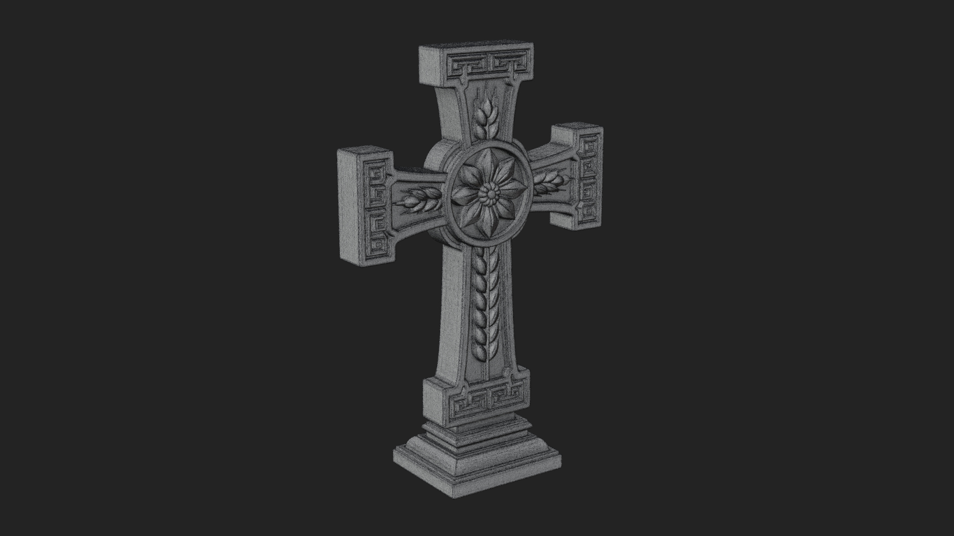 Carved Relief Wall Cross Design 119 3D Print Model 3D Model