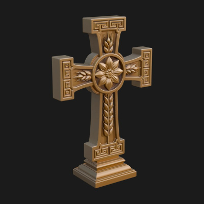 Carved Relief Wall Cross Design 119 3D Print Model