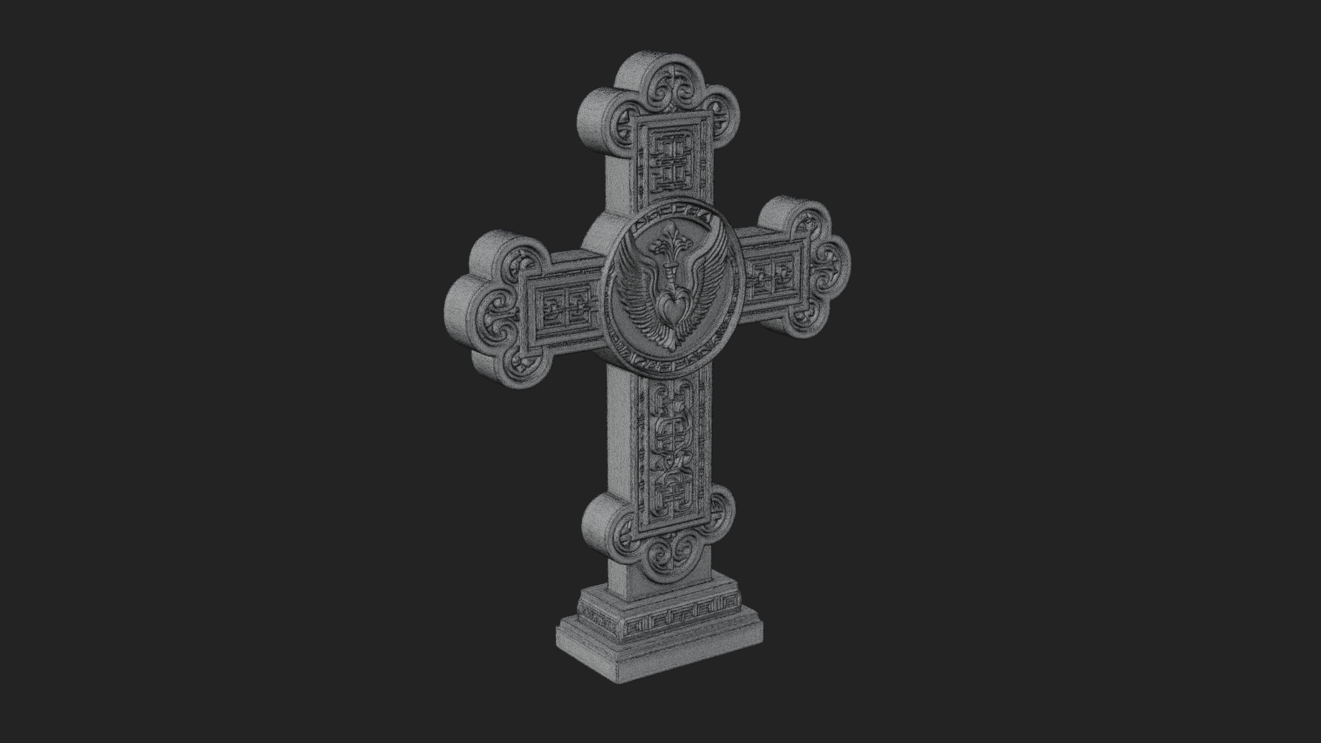 Carved Relief Wall Cross Design 12 3D Print Model 3D Model