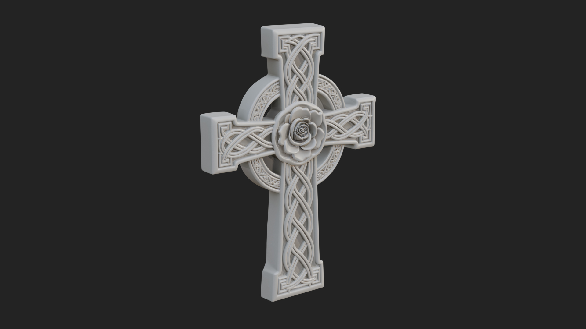 Carved Relief Wall Cross Design 120 3D Print Model 3D Model