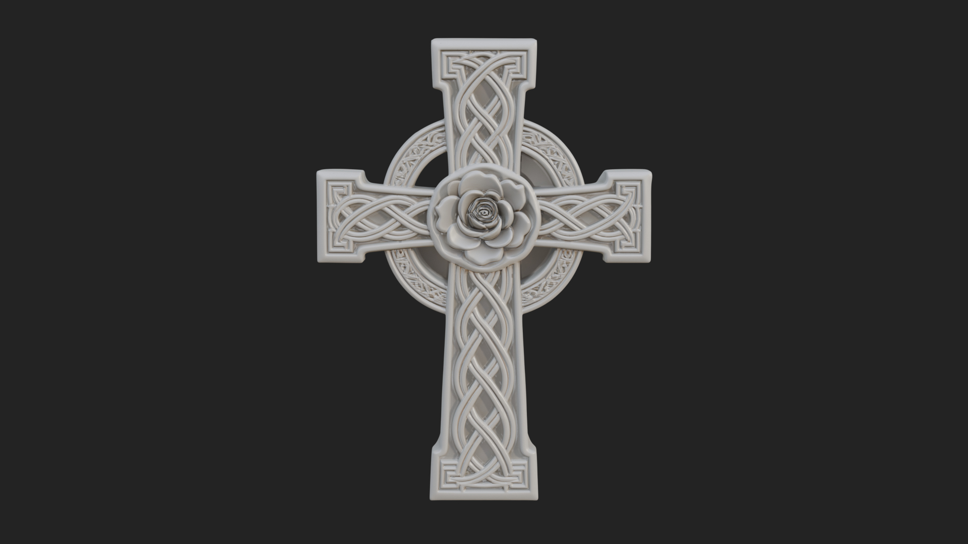 Carved Relief Wall Cross Design 120 3D Print Model 3D Model