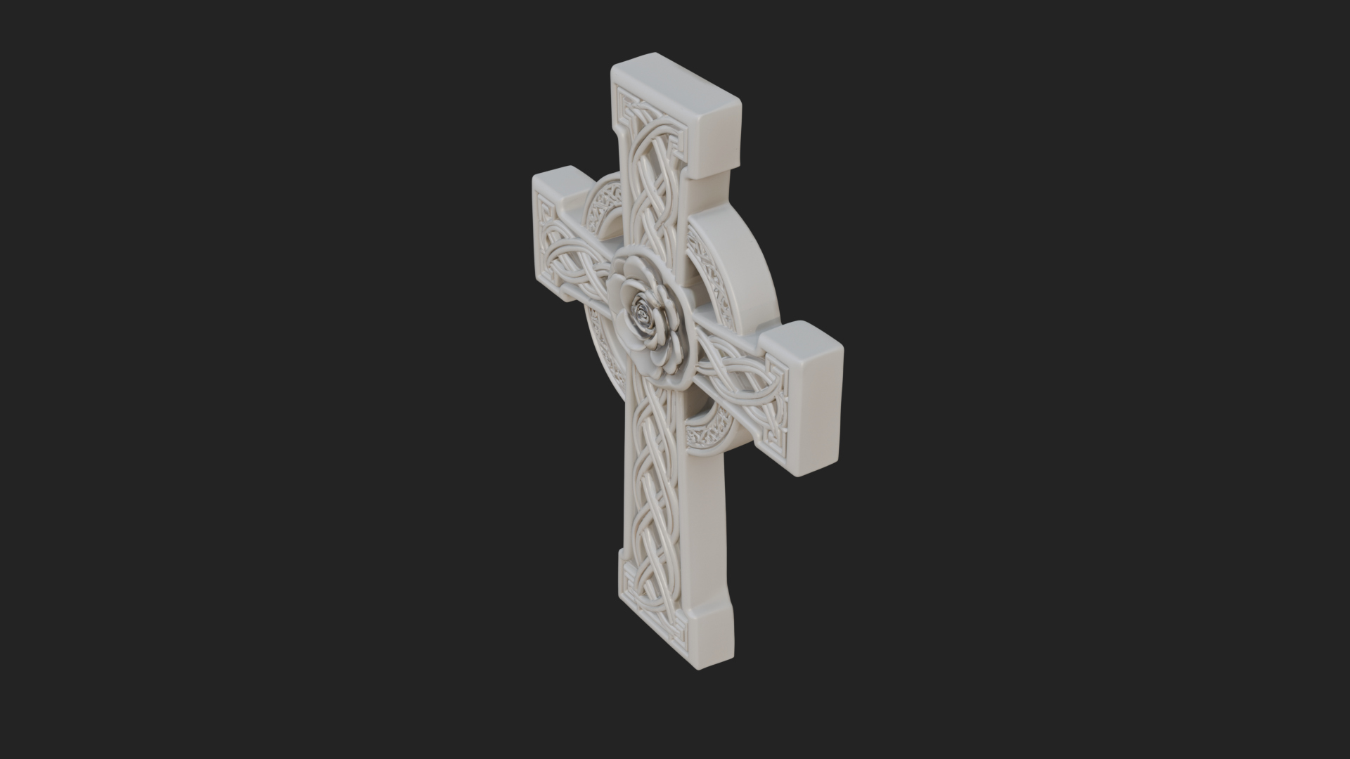 Carved Relief Wall Cross Design 120 3D Print Model 3D Model
