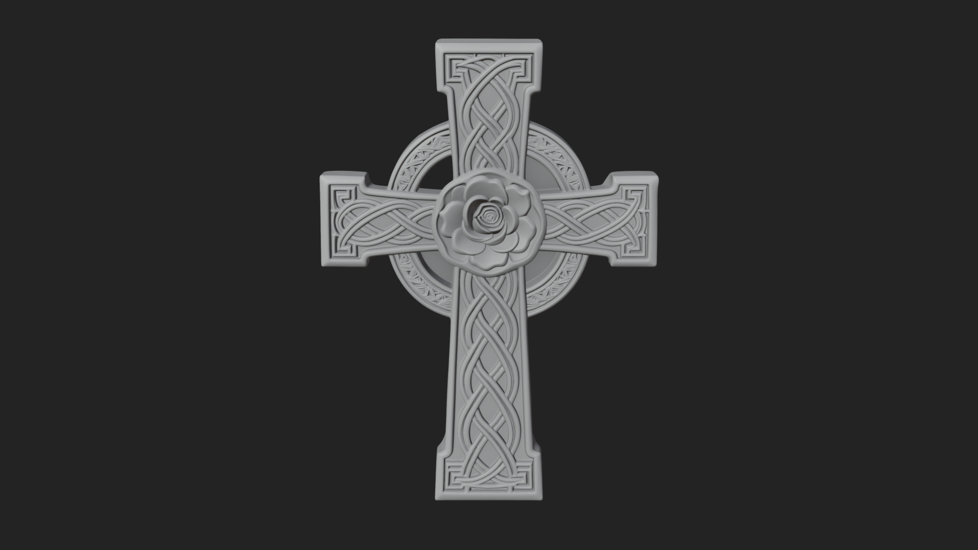 Carved Relief Wall Cross Design 120 3D Print Model 3D Model