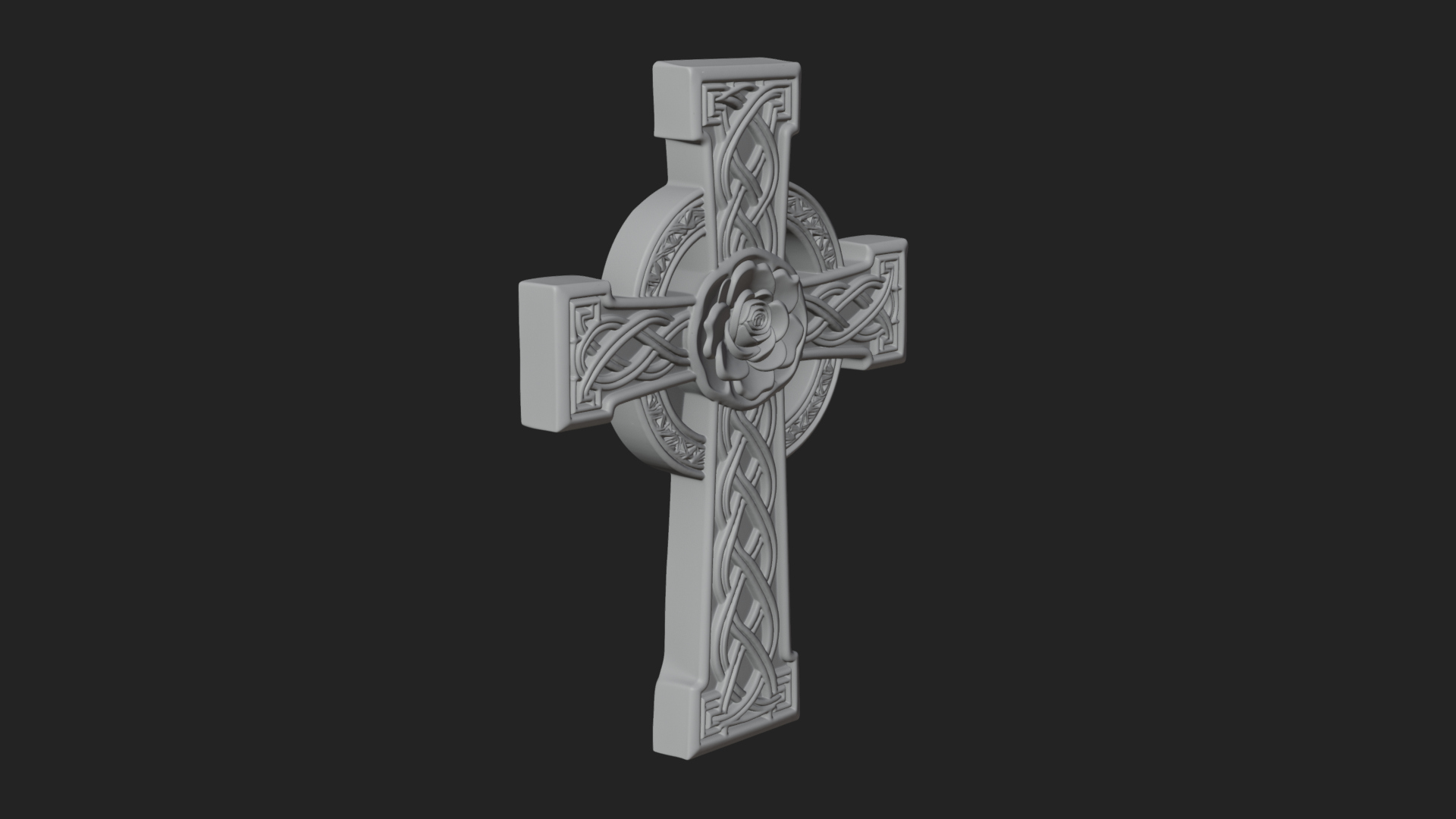 Carved Relief Wall Cross Design 120 3D Print Model 3D Model