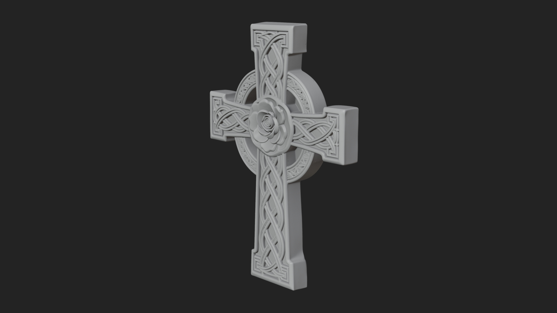 Carved Relief Wall Cross Design 120 3D Print Model 3D Model