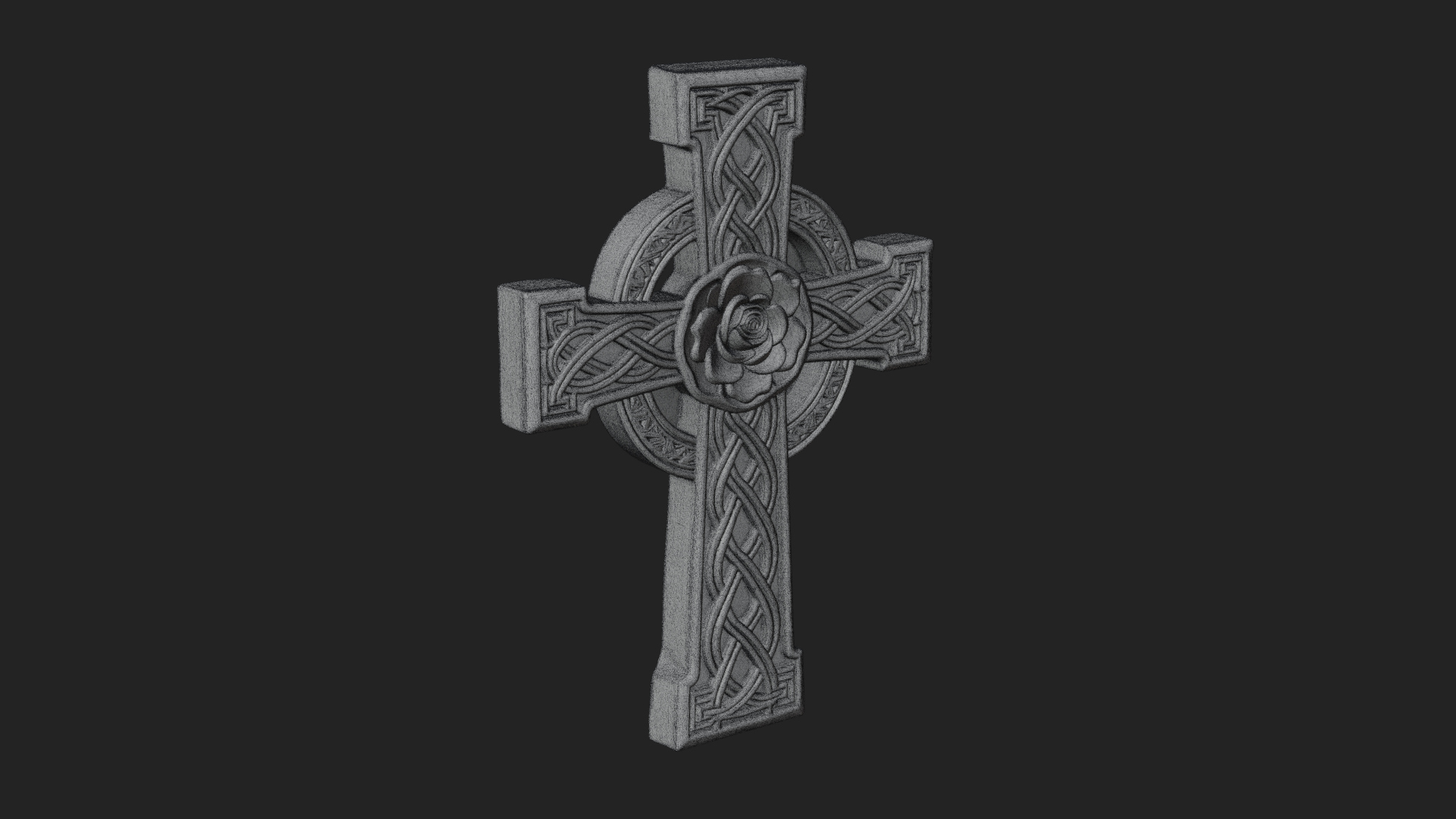 Carved Relief Wall Cross Design 120 3D Print Model 3D Model