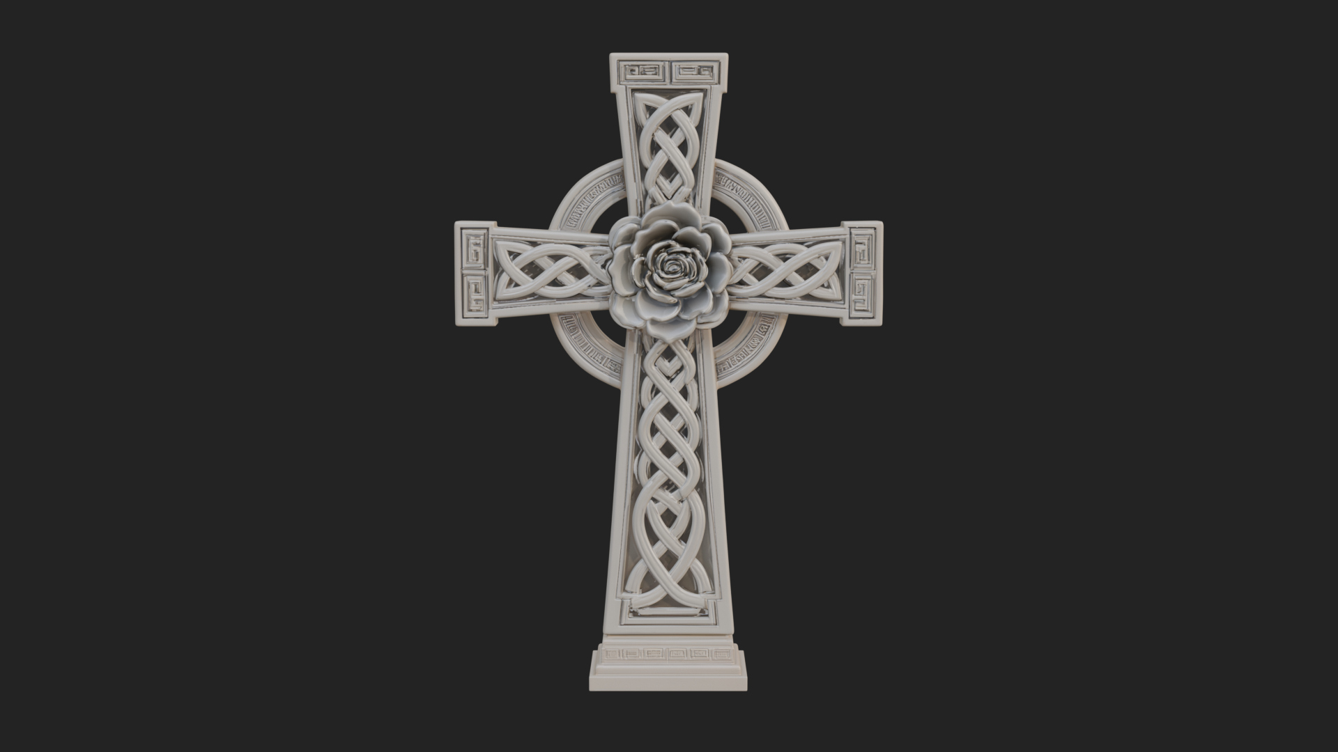 Carved Relief Wall Cross Design 121 3D Print Model 3D Model