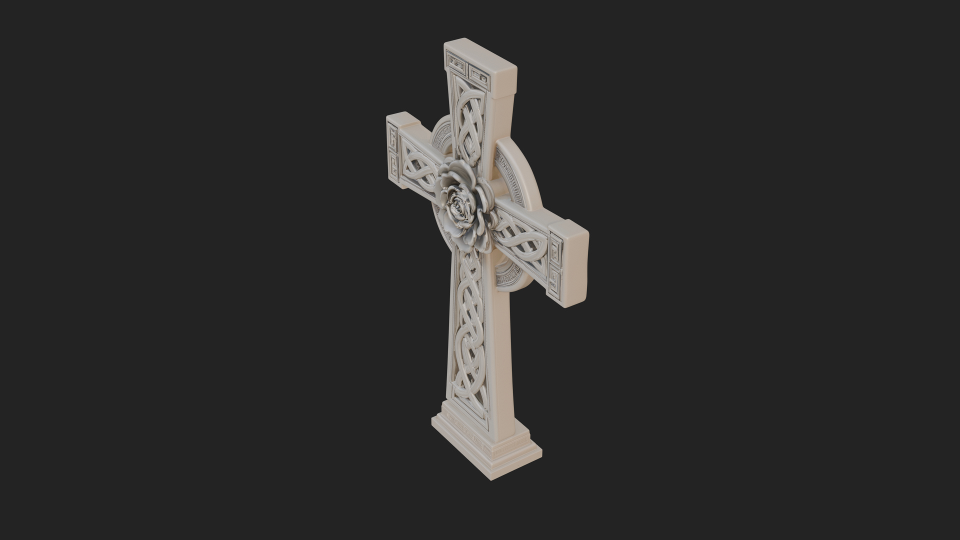 Carved Relief Wall Cross Design 121 3D Print Model 3D Model