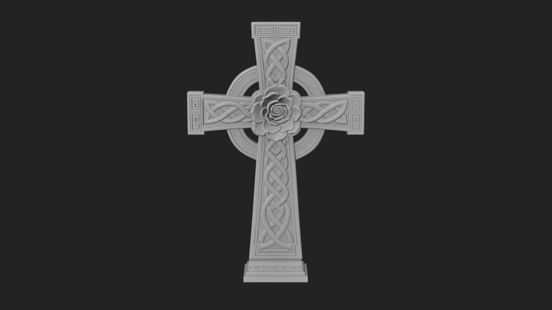 Carved Relief Wall Cross Design 121 3D Print Model 3D Model