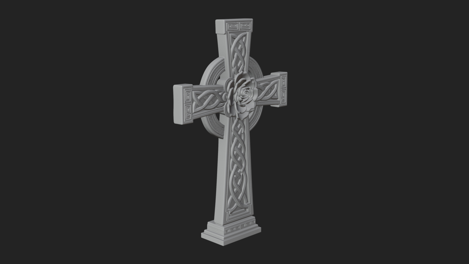 Carved Relief Wall Cross Design 121 3D Print Model 3D Model