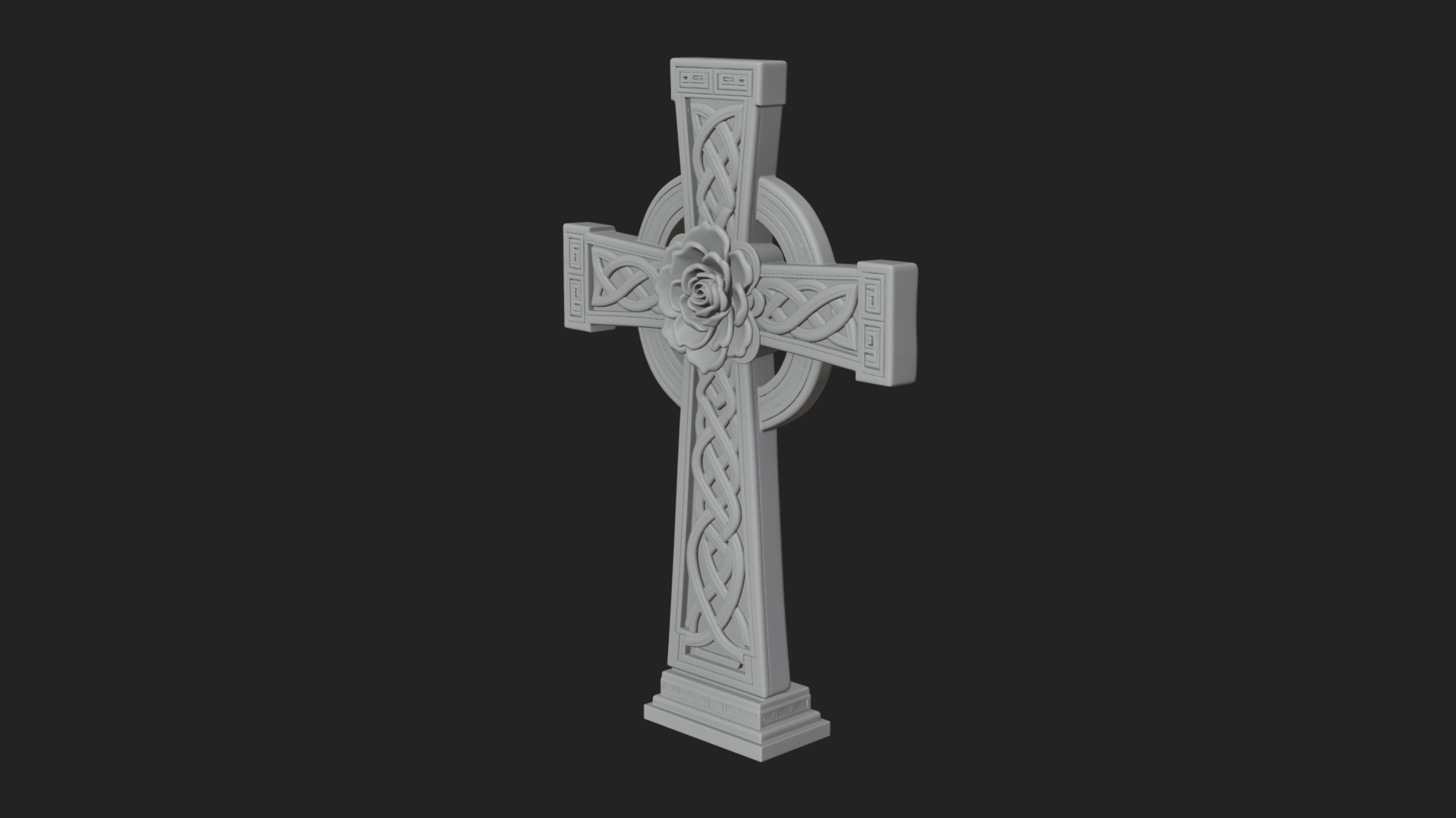 Carved Relief Wall Cross Design 121 3D Print Model 3D Model