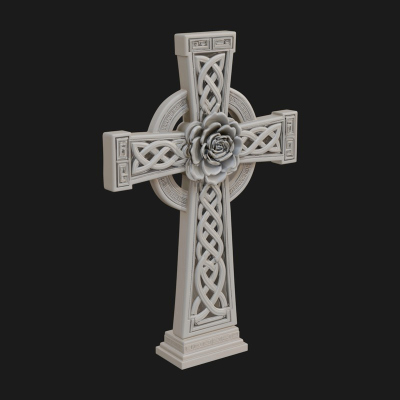 Carved Relief Wall Cross Design 121 3D Print Model