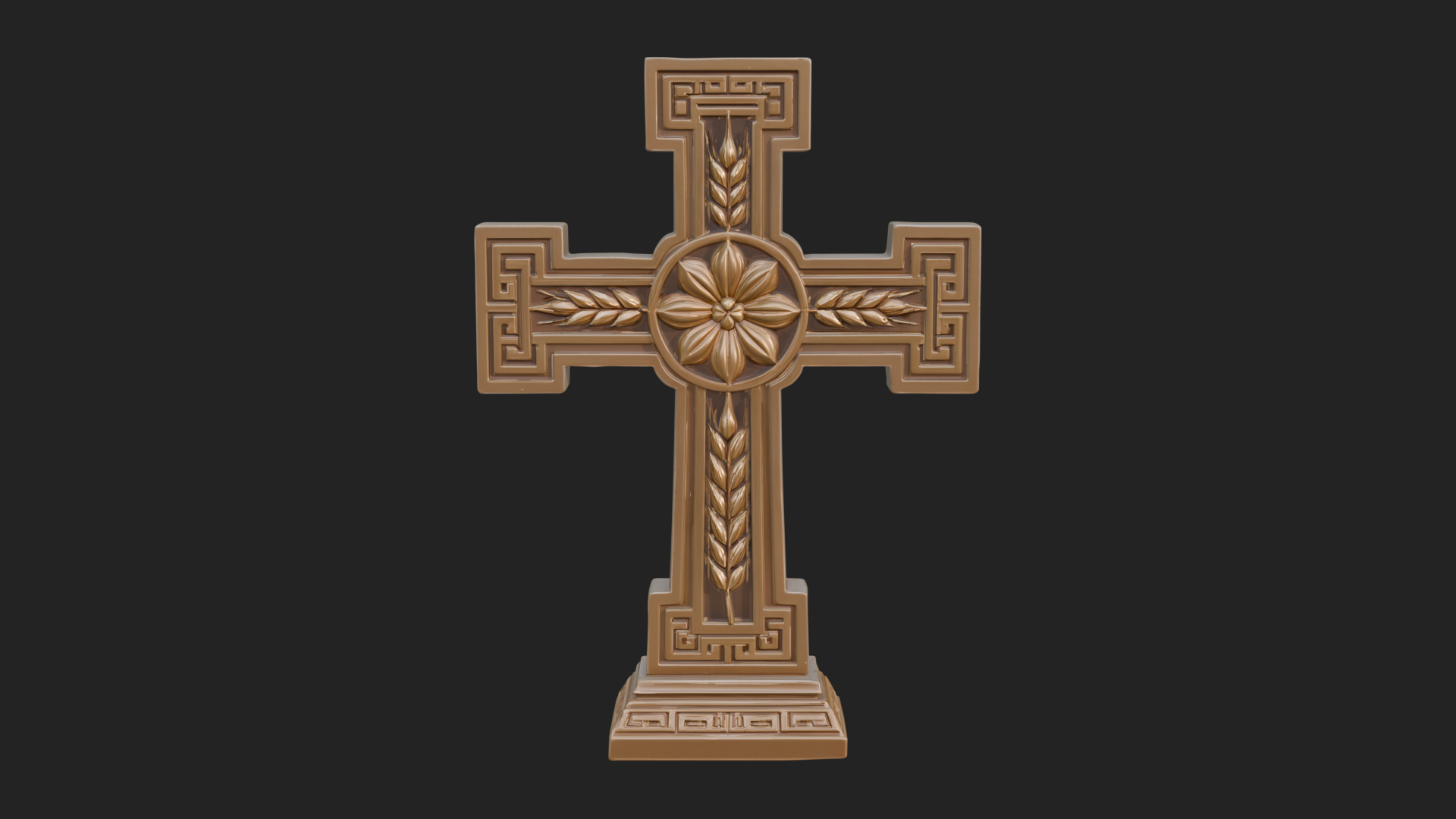 Carved Relief Wall Cross Design 122 3D Print Model 3D Model
