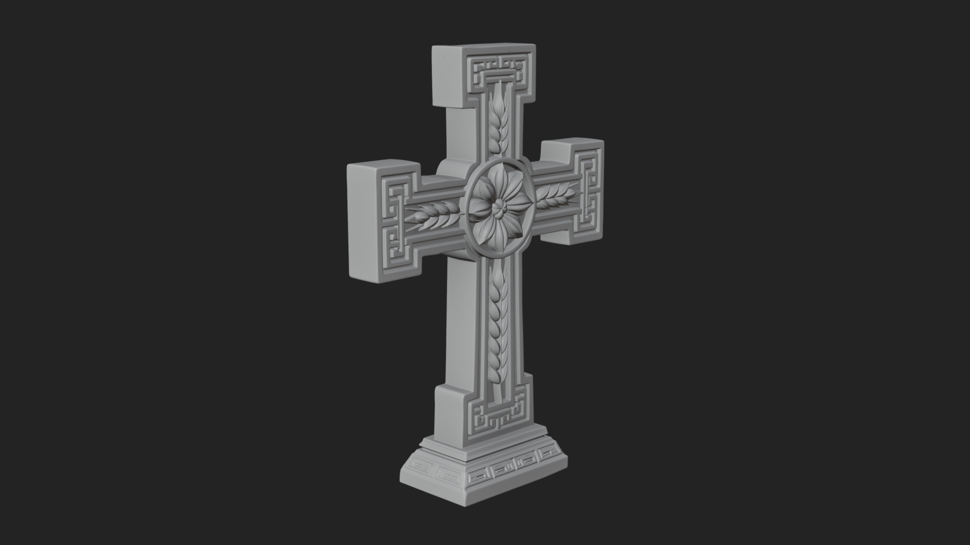 Carved Relief Wall Cross Design 122 3D Print Model 3D Model