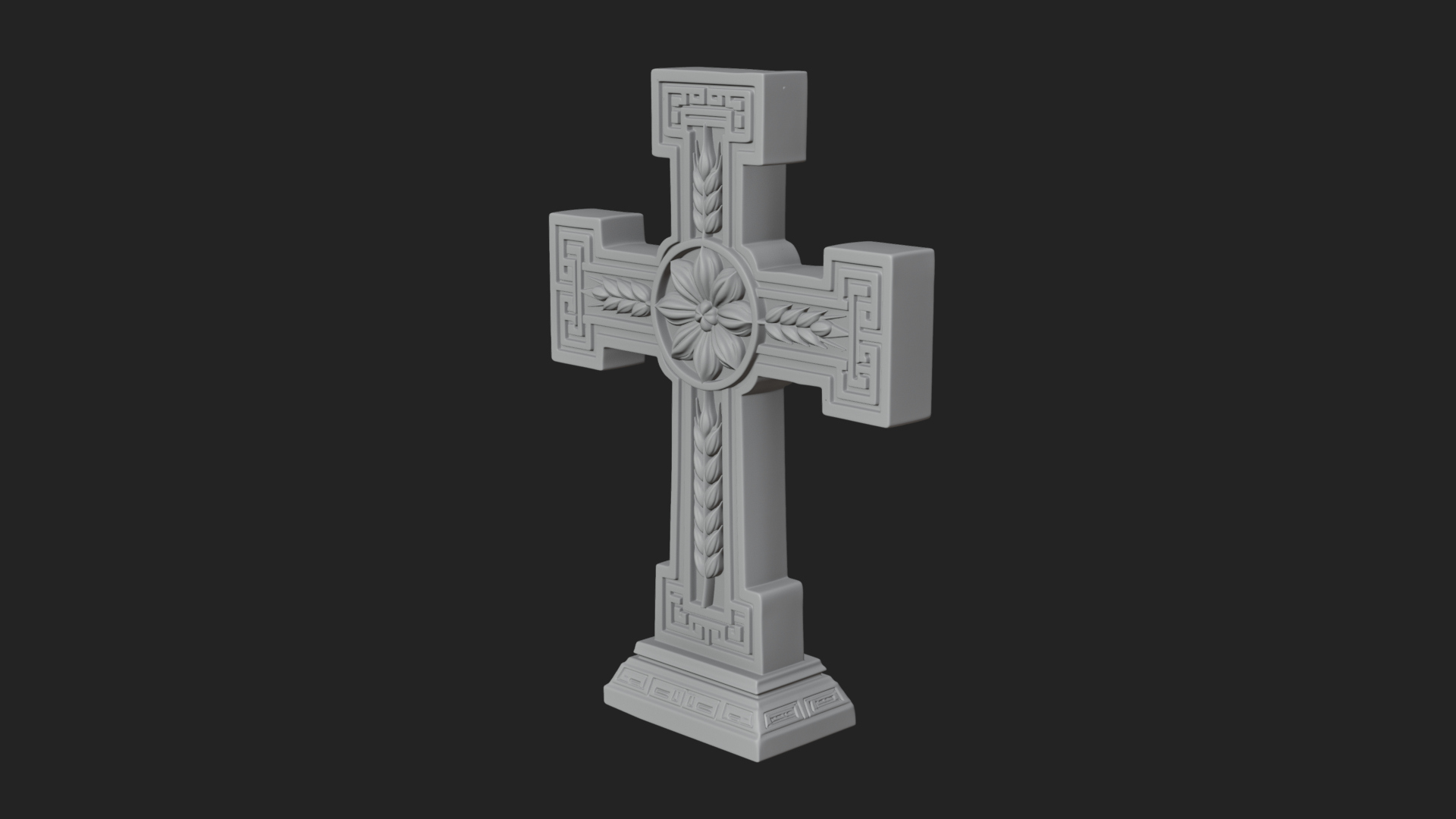Carved Relief Wall Cross Design 122 3D Print Model 3D Model