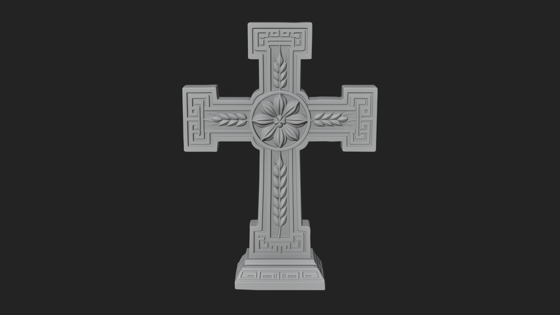 Carved Relief Wall Cross Design 122 3D Print Model 3D Model