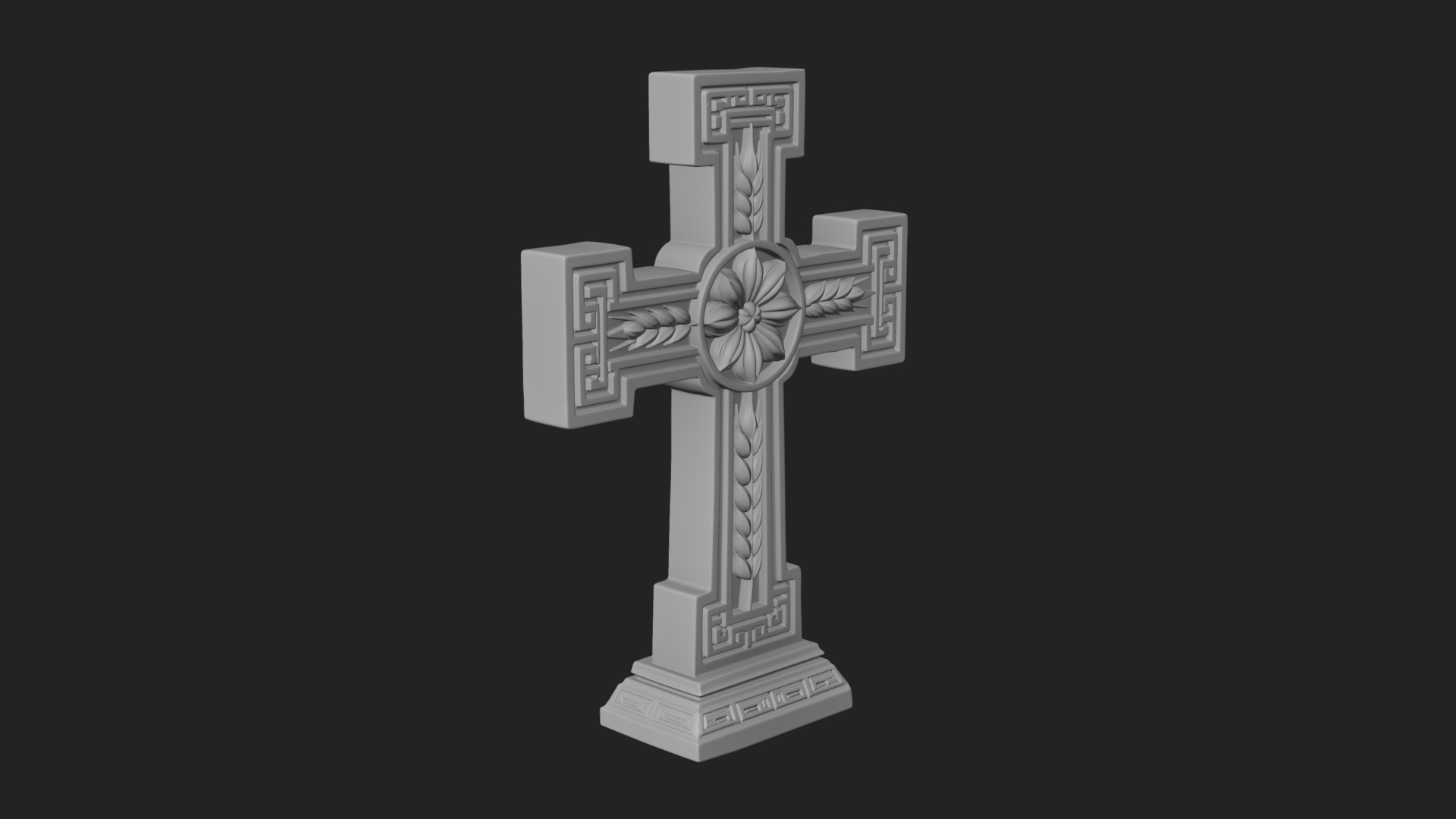 Carved Relief Wall Cross Design 122 3D Print Model 3D Model