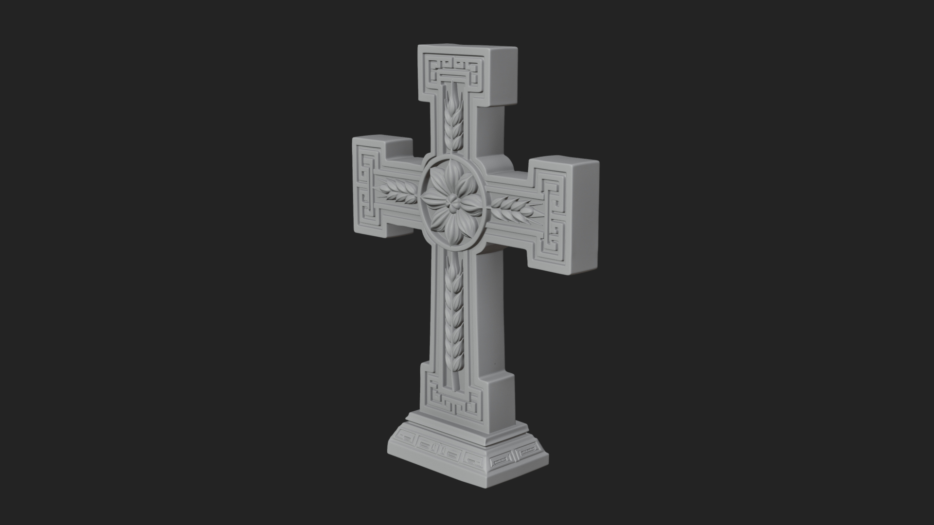 Carved Relief Wall Cross Design 122 3D Print Model 3D Model