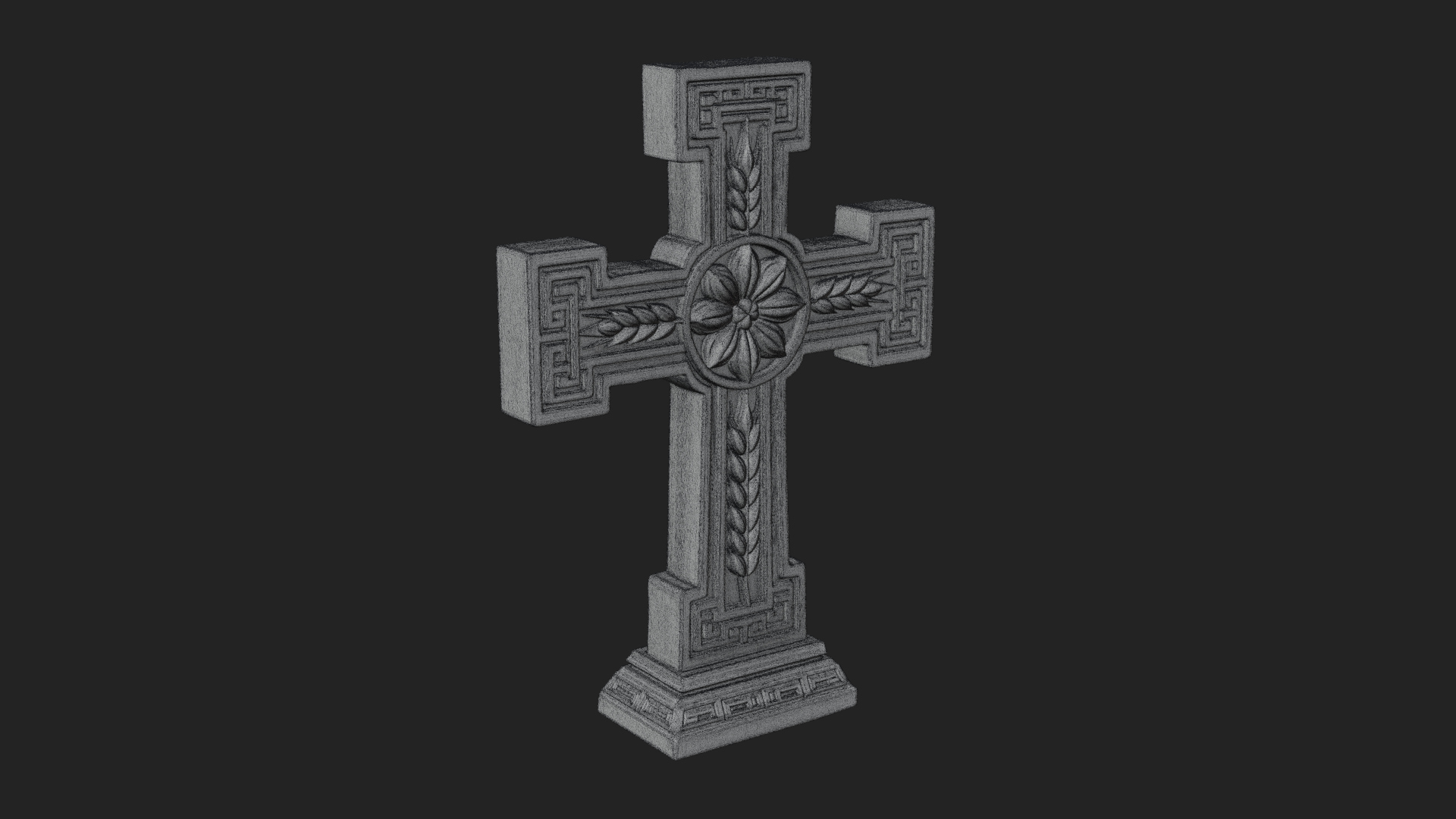 Carved Relief Wall Cross Design 122 3D Print Model 3D Model