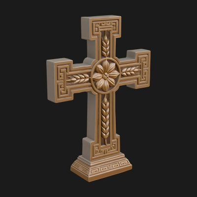 Carved Relief Wall Cross Design 122 3D Print Model