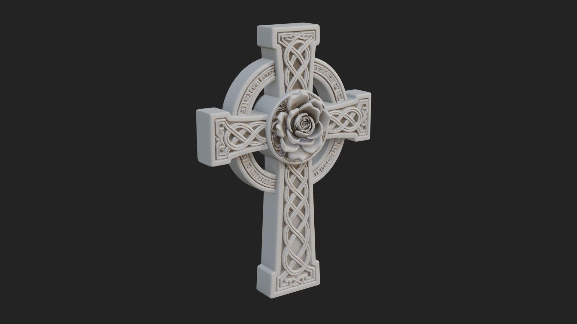 Carved Relief Wall Cross Design 123 3D Print Model 3D Model