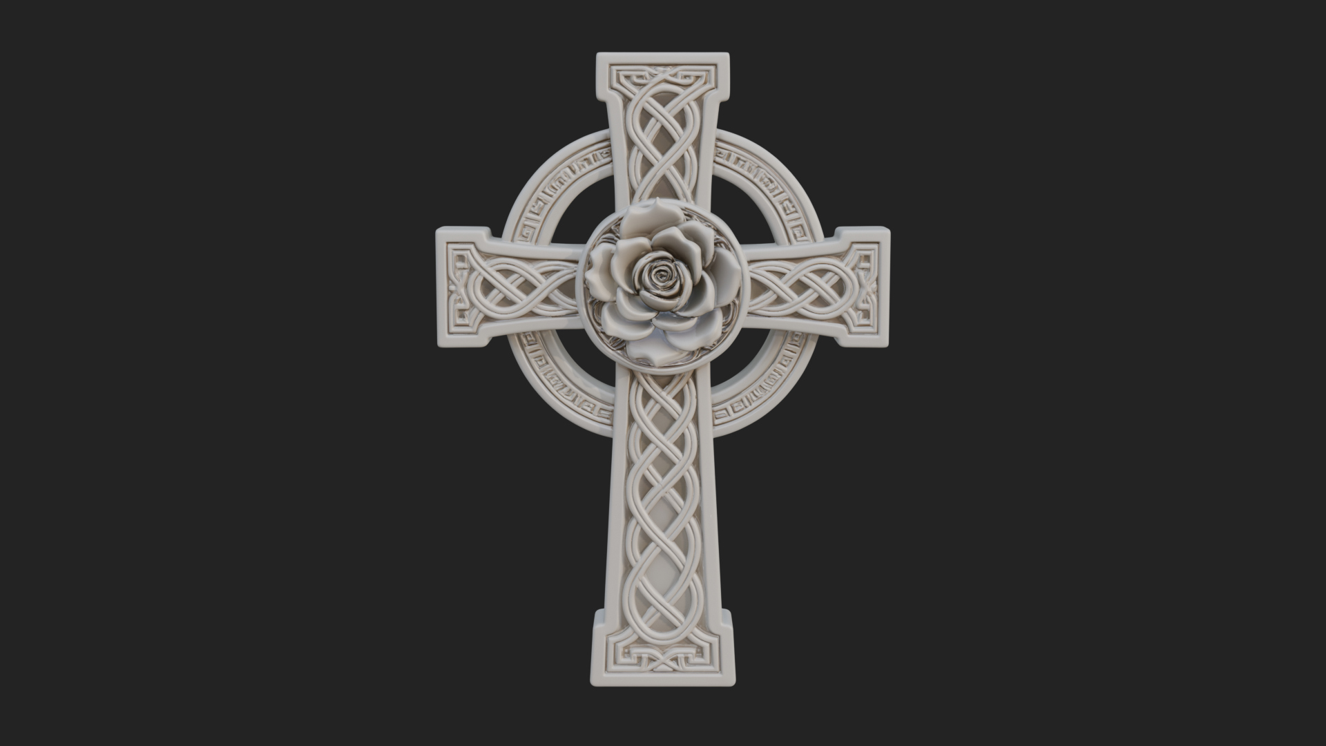 Carved Relief Wall Cross Design 123 3D Print Model 3D Model