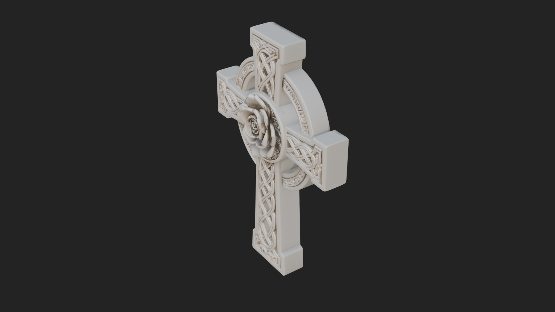 Carved Relief Wall Cross Design 123 3D Print Model 3D Model