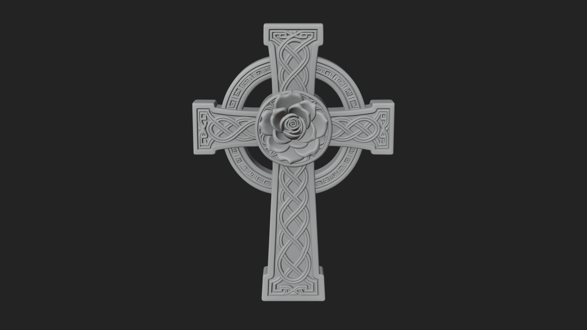 Carved Relief Wall Cross Design 123 3D Print Model 3D Model