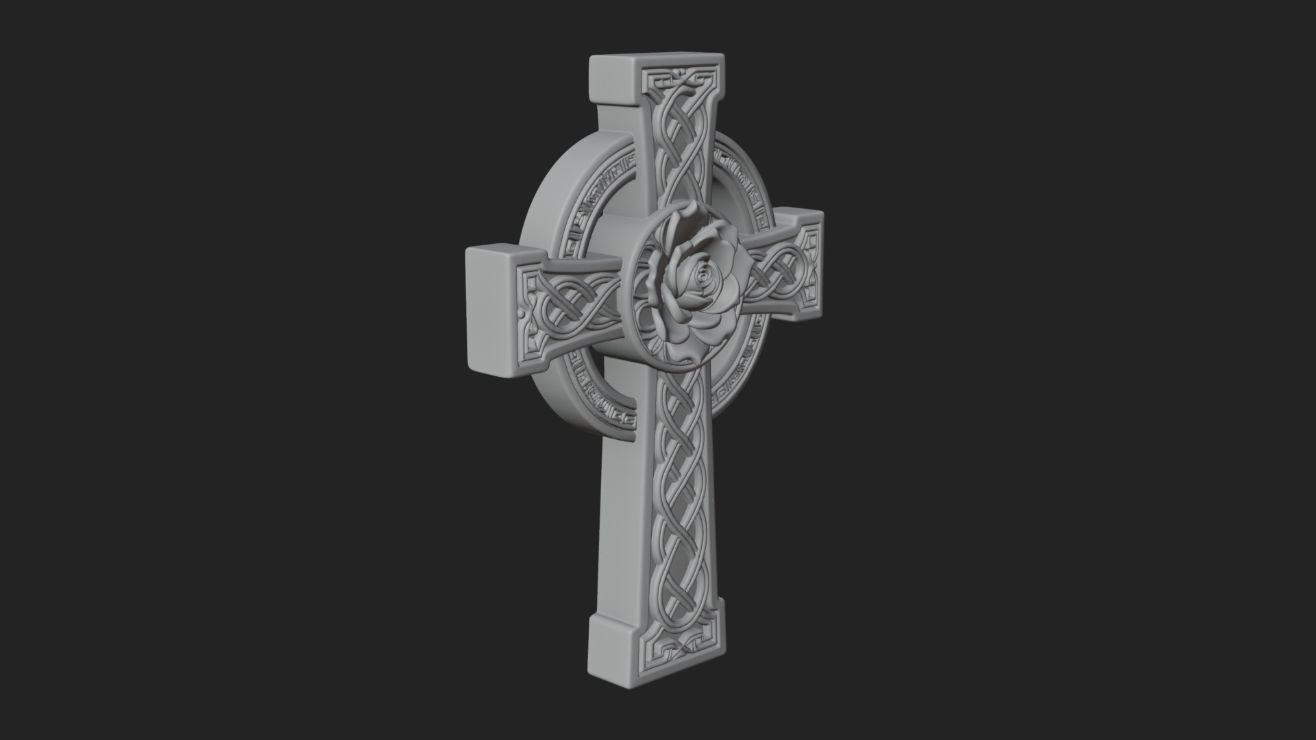 Carved Relief Wall Cross Design 123 3D Print Model 3D Model