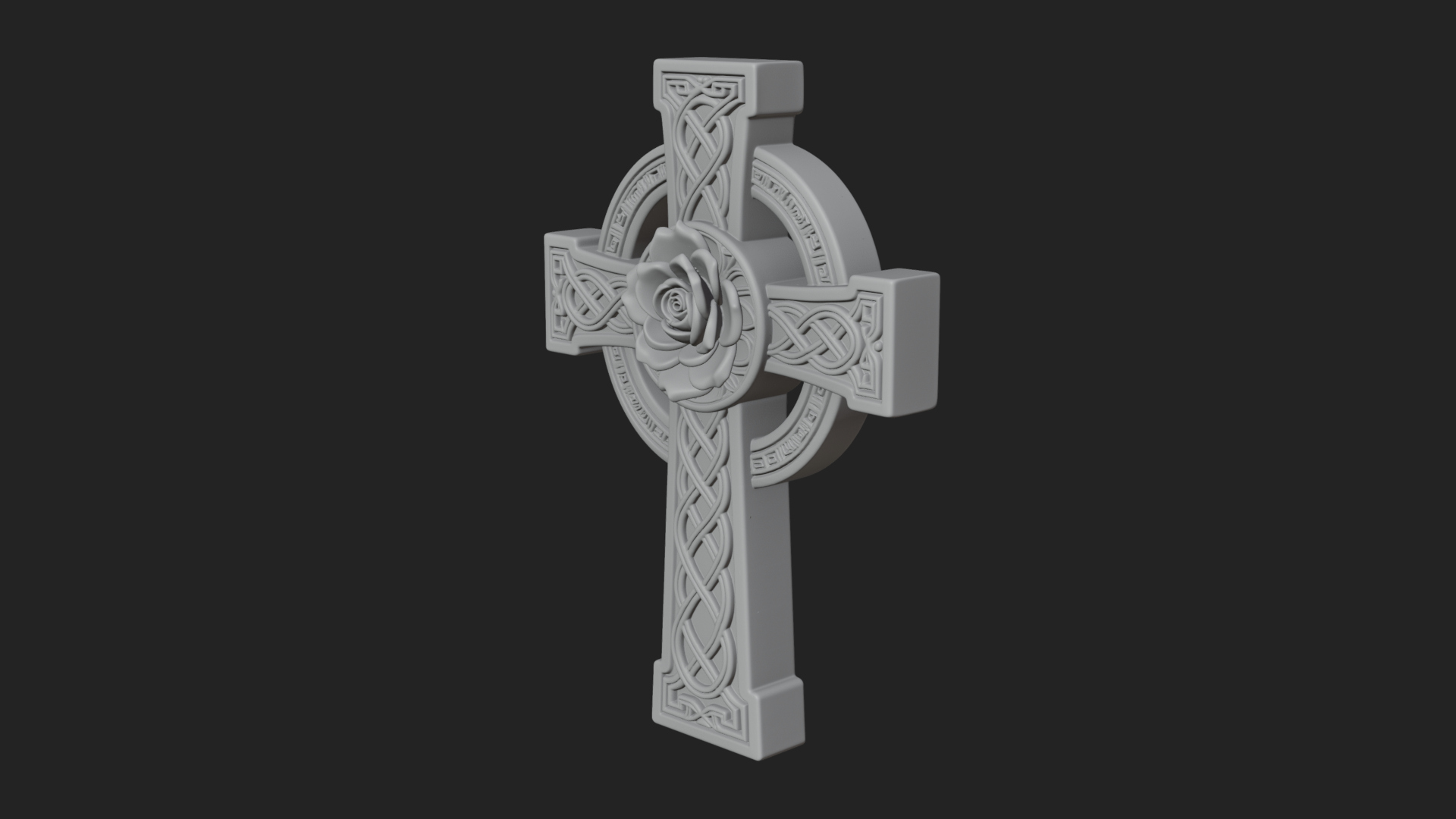 Carved Relief Wall Cross Design 123 3D Print Model 3D Model