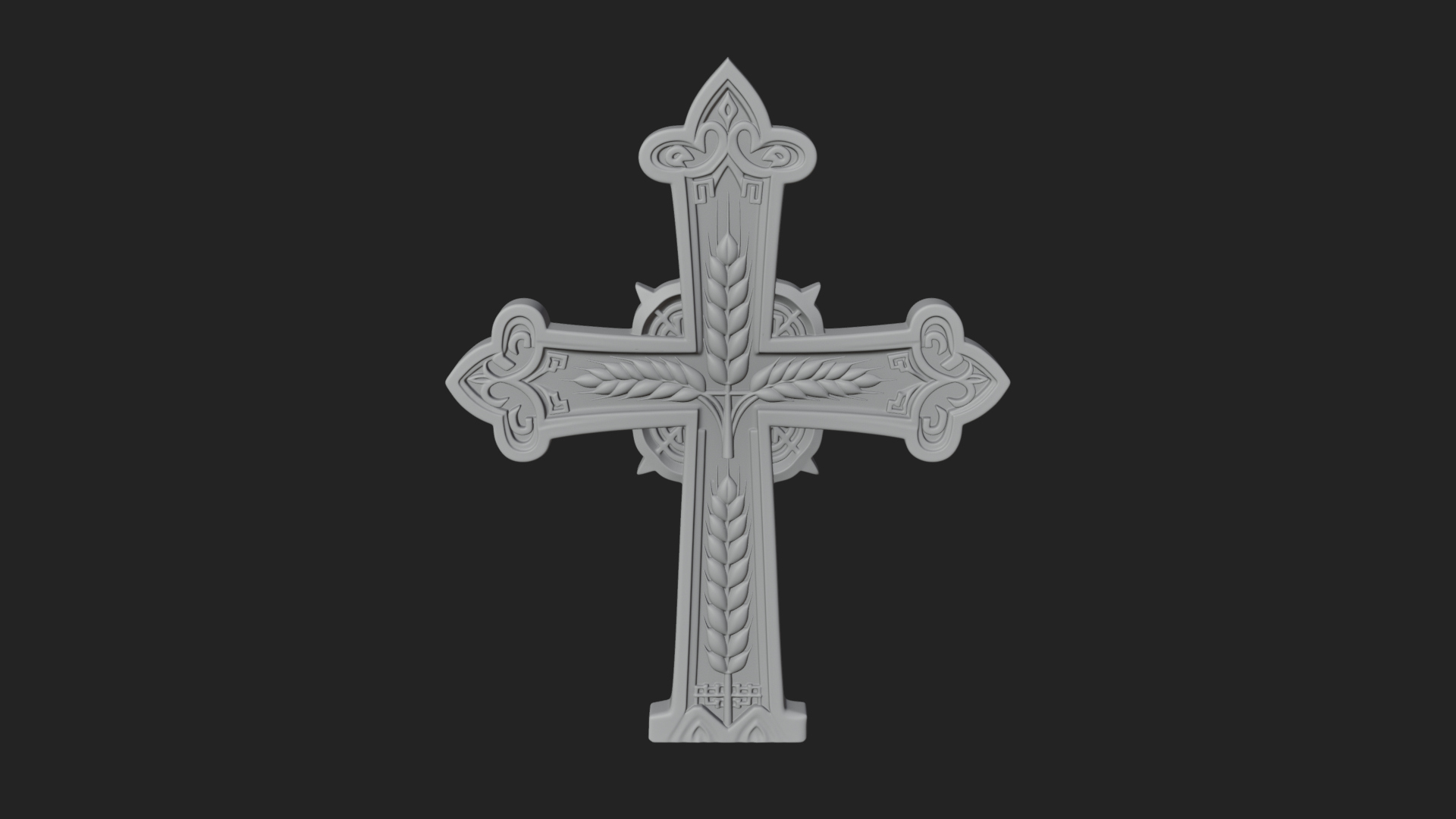 Carved Relief Wall Cross Design 124 3D Print Model 3D Model