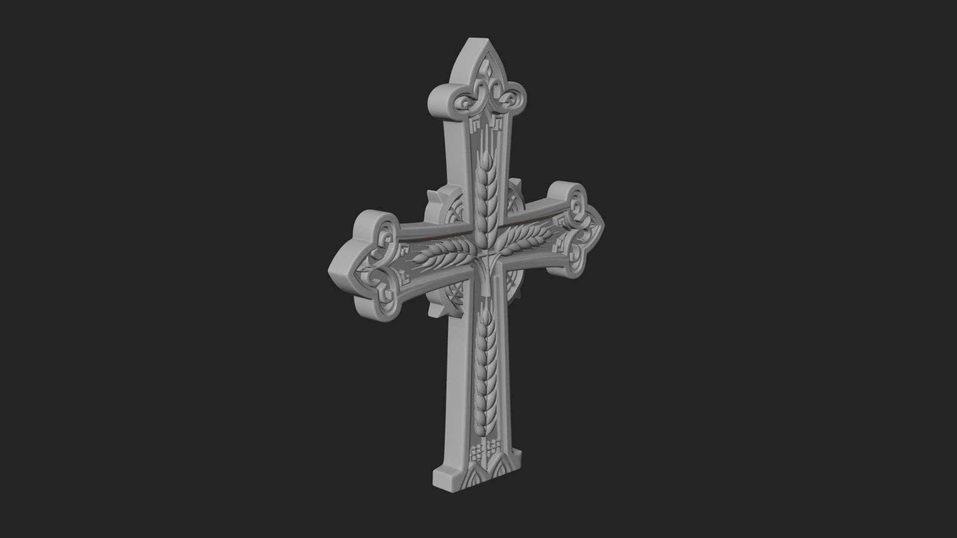 Carved Relief Wall Cross Design 124 3D Print Model 3D Model