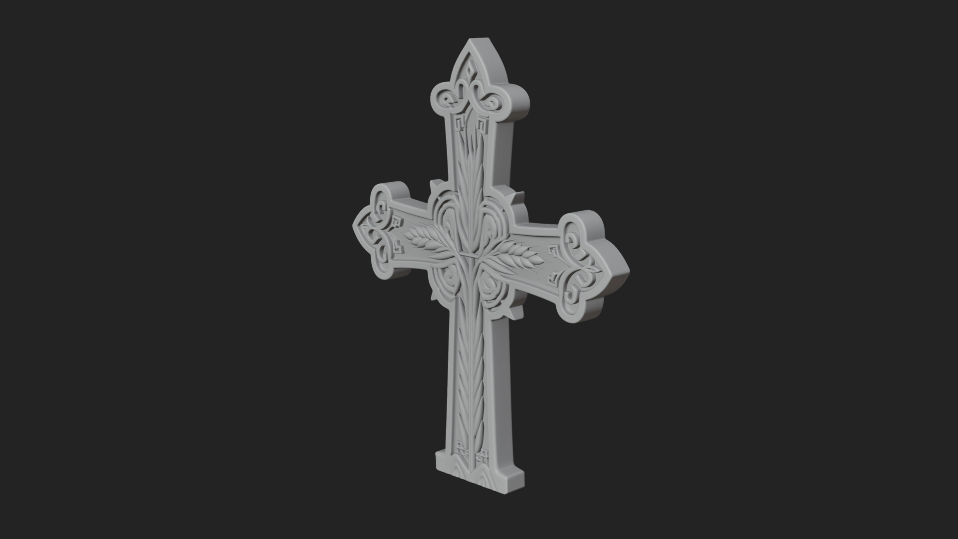 Carved Relief Wall Cross Design 124 3D Print Model 3D Model