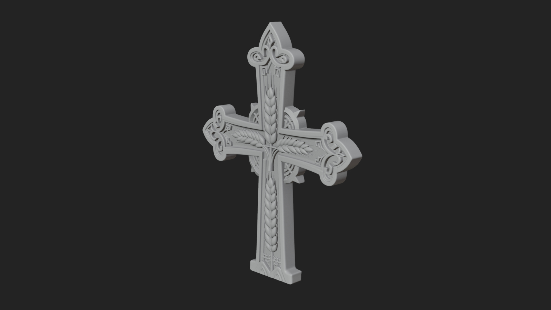 Carved Relief Wall Cross Design 124 3D Print Model 3D Model