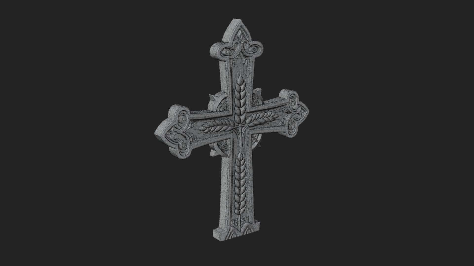 Carved Relief Wall Cross Design 124 3D Print Model 3D Model