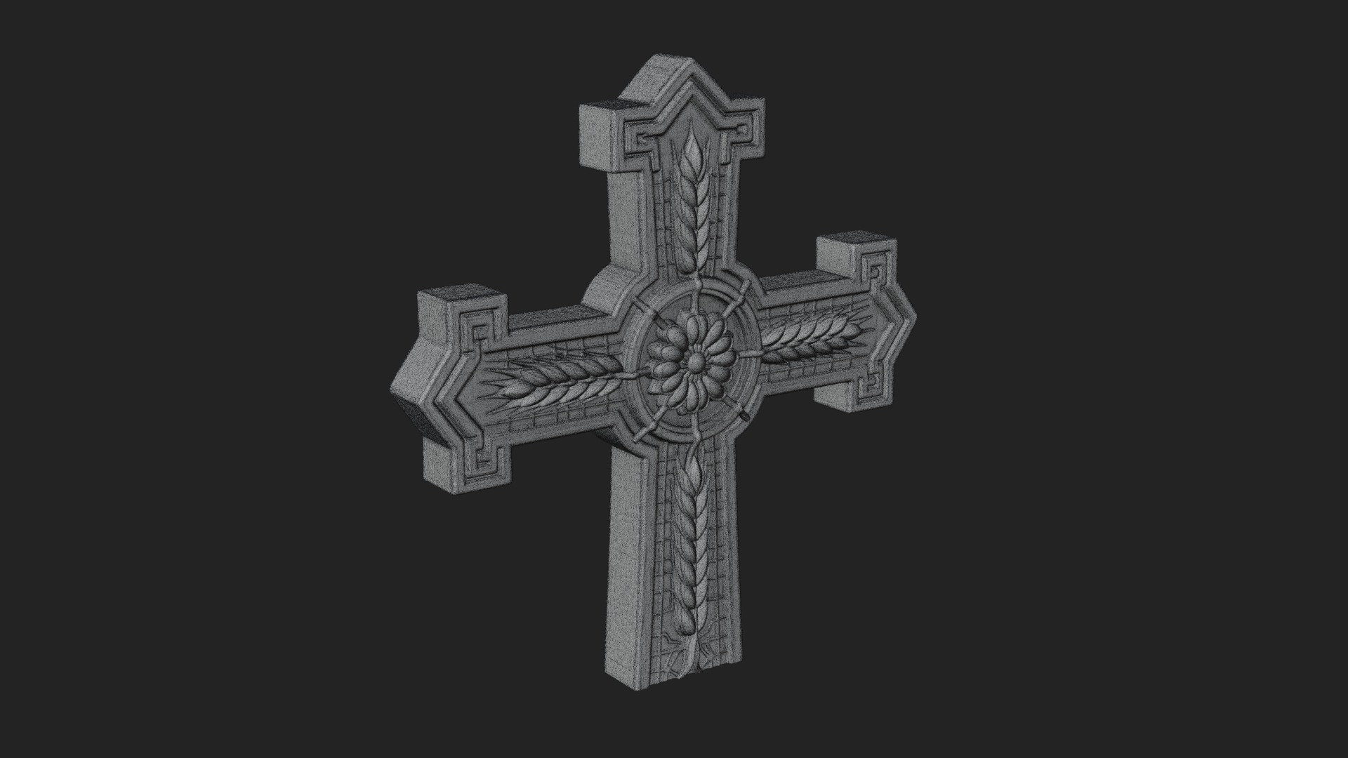 Carved Relief Wall Cross Design 125 3D Print Model 3D Model