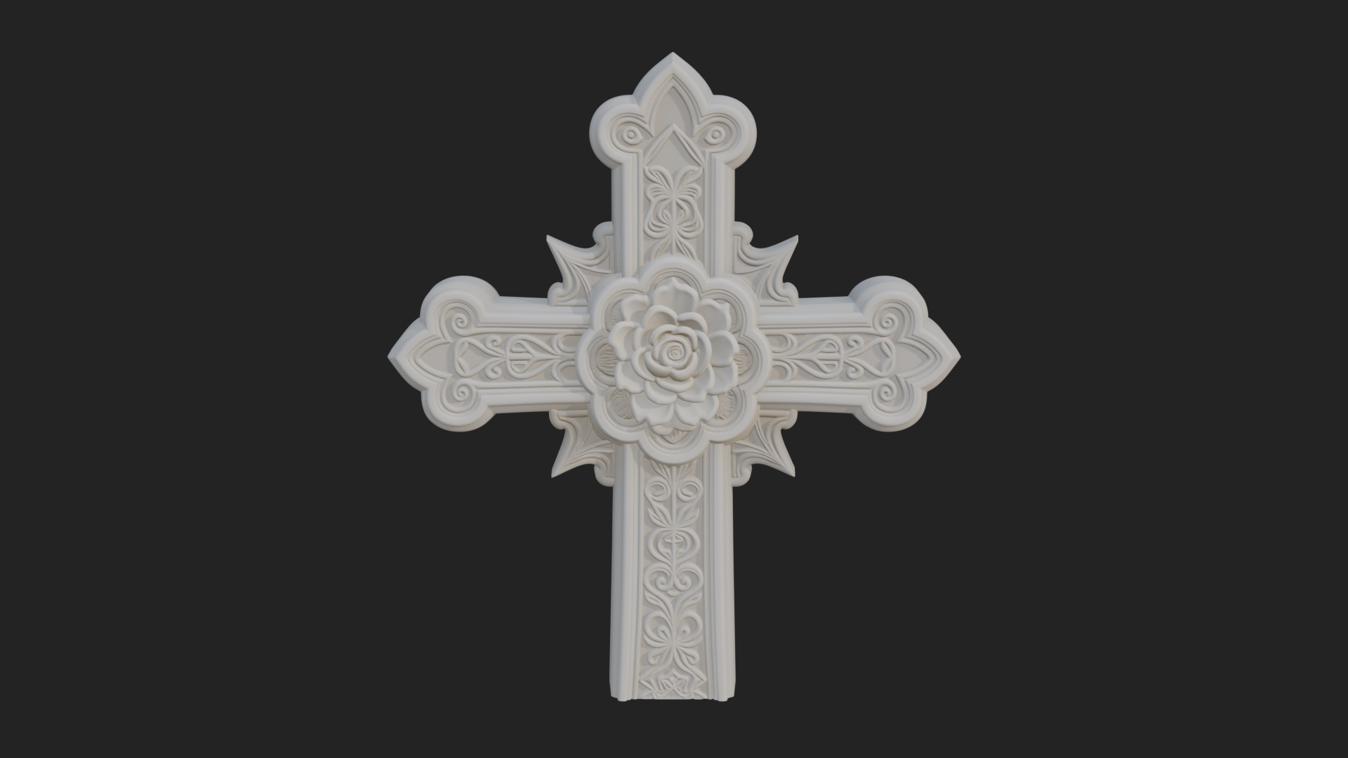 Carved Relief Wall Cross Design 126 3D Print Model 3D Model