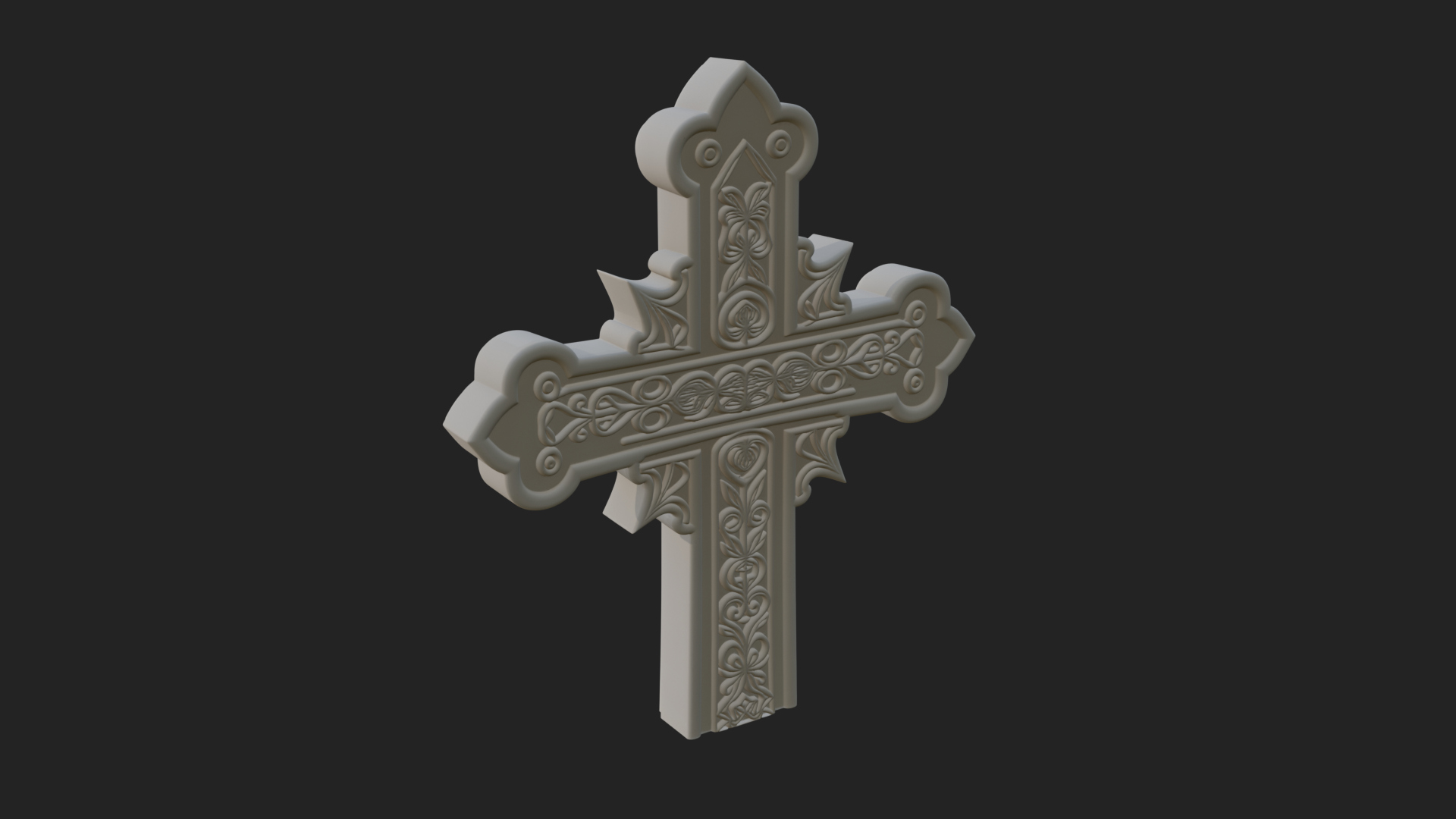 Carved Relief Wall Cross Design 126 3D Print Model 3D Model