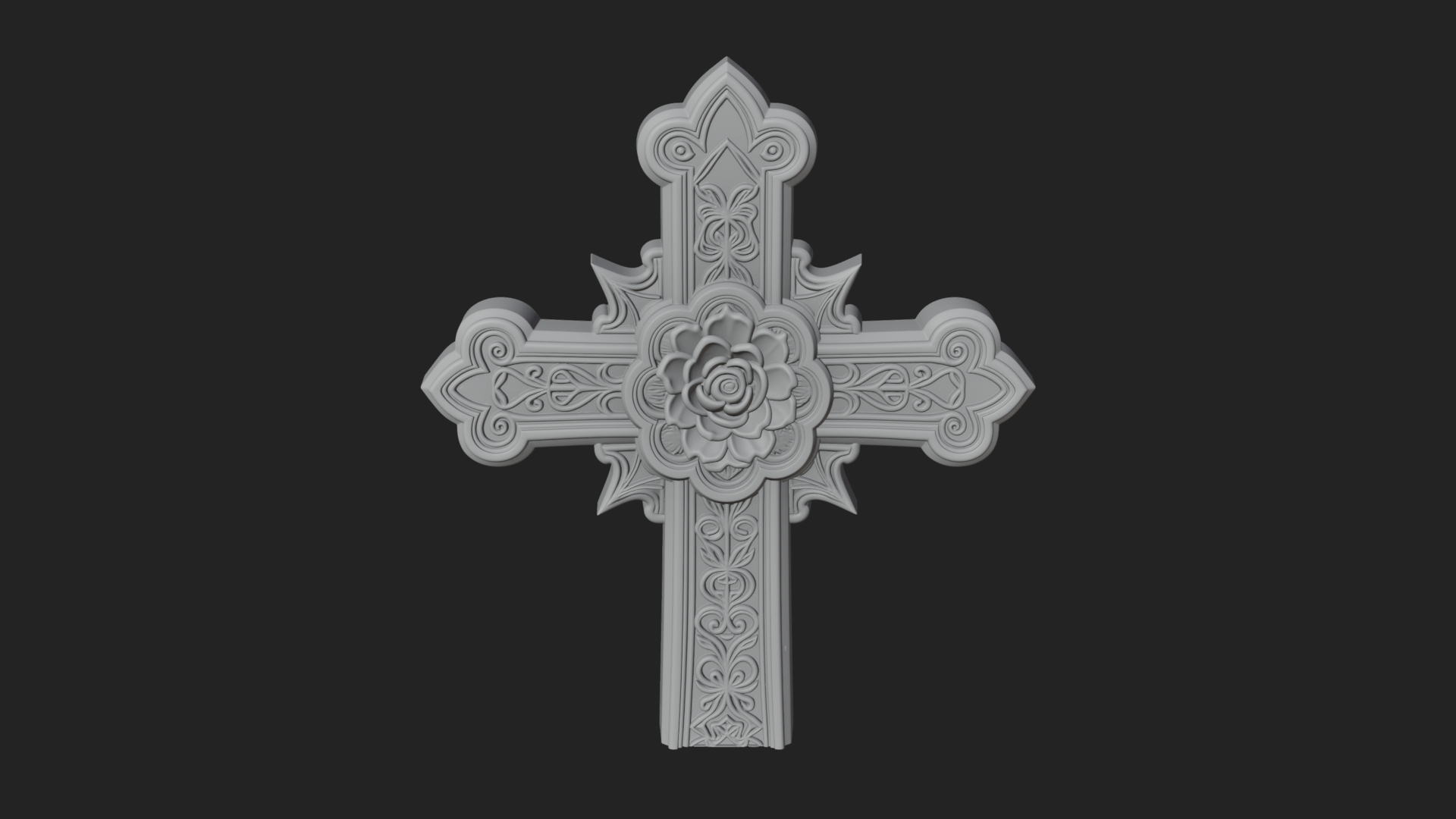 Carved Relief Wall Cross Design 126 3D Print Model 3D Model