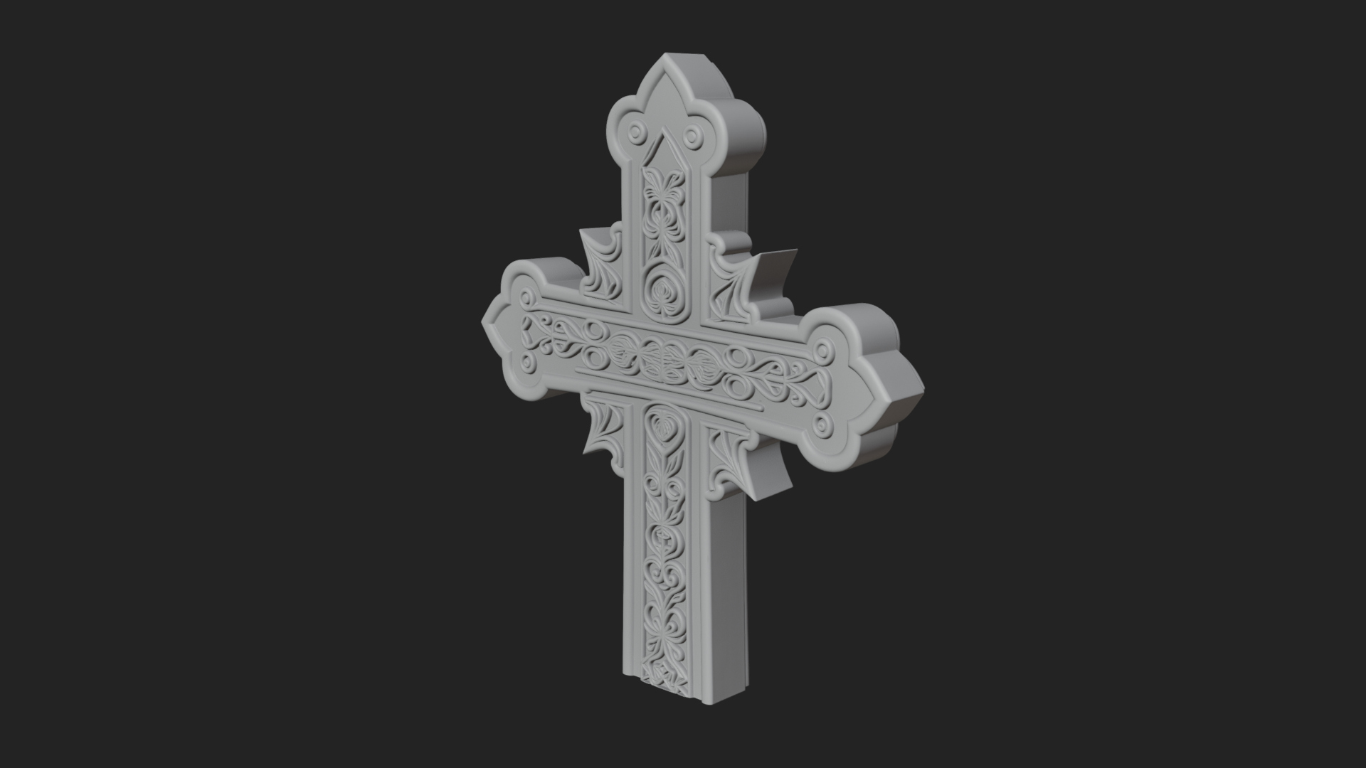 Carved Relief Wall Cross Design 126 3D Print Model 3D Model