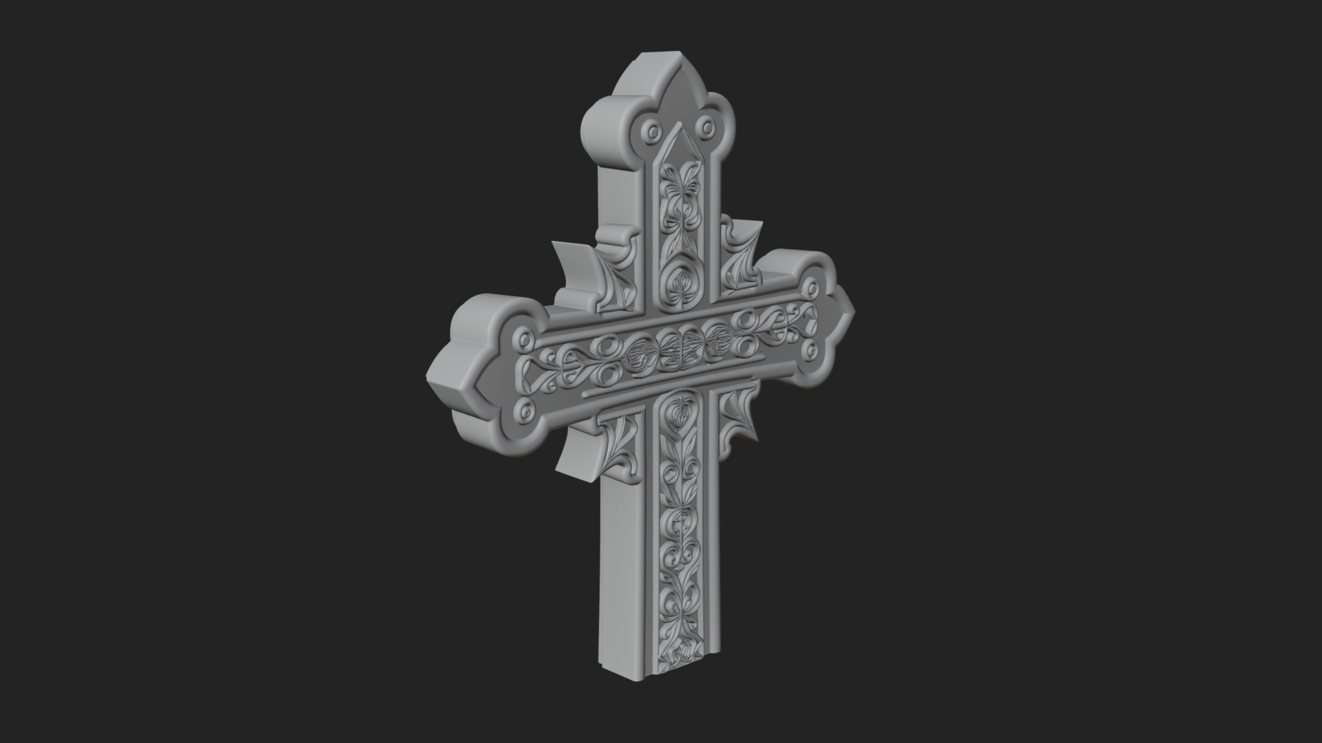 Carved Relief Wall Cross Design 126 3D Print Model 3D Model